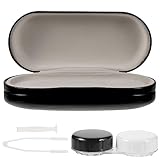 Healifty 1 Set Brillenetui Mit Doppeltem Verwendungszweck Doppeltes Brillenetui Brillenaufbewahrung Organizer Schwarz Doppelschichtig Weißer Diamant