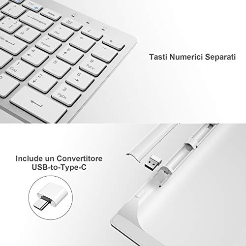 OMOTON Set di Tastiera Wireless e Mouse, Tastiera