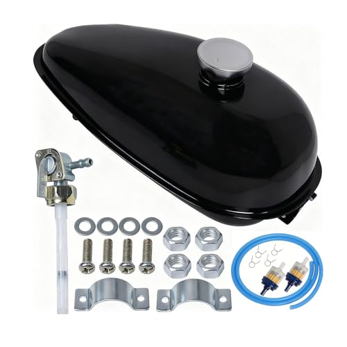 4L Metal Fuel Gas Tank with Cap, Spark Plug, Petcock,