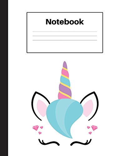 Notebook: Unicorn Blue Hair, Wide Rule, Notebook Home Office School Student Teacher Homeschool, 7.4 x 9.7 in, 200 pages for kids, school, home, students, teachers (Unicorn Fun) image 3
