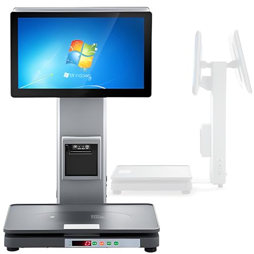 Caja registradora con pantalla táctil, impresora de recibos de 58 mm, 8 GB de RAM, 128 GB de almacenamiento, ángulo de pantalla ajustable, ideal para supermercados y minoristas