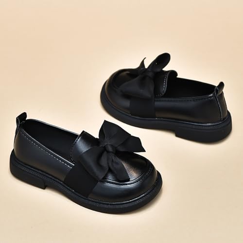 Image of Toddler Girl's Dress Shoes Comfort Bowtie Princess Oxford Style School Uniform Shoes Loafer Flats
