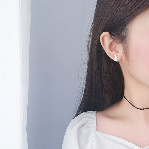 Pumpkin Ghost Stud Earrings S925 Sterling Silver for Girls Women Minimalist Asymmetric Small Cartilage Earring Studs Hypoallergenic Cute Jewelry Halloween Gifts BFF2