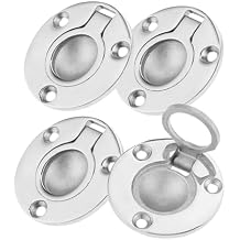 4PCS قارب حلقة هاتش،1.97 "جولة دافق سحب مزلاج، الفولاذ المقاوم للصدأ سطح السفينة راحة سحب مقبض، البحرية جبل رفع حلقة خزانة الأجهزة لقارب خزانة نافذة درج دولاب