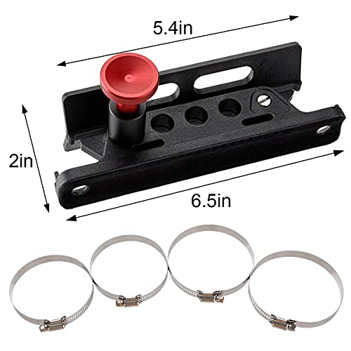 New Universal Fire Extinguisher Bracket Holder High Density Nylon Adjustable Roll Bar Mount Bottle Holder with 4 Clamps for Wrangler TJ JK JL JKU UTV Polaris RZR Range (Black with Red Knob)