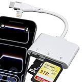 Lecteur de carte XD pour cartes SD/TF/XD, Lightning/USB C Lecteur de carte SD pour iPhone 17/16/15/14/iPad/MacBook/Android/PC, Lecteur de carte Olympus xD Picture avec support exFAT Visualiseur de