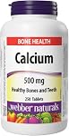 Webber Naturals Calcium Carbonate, 250 Tablets, Helps Support Bones and Teeth