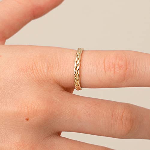 Gelin 14K Solid Gold Stackable Ring For Women - Size 7 #TOP2