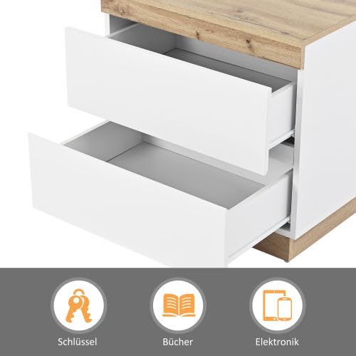 Cómoda de 3 cajones con gran almacenaje y puertas de madera 7