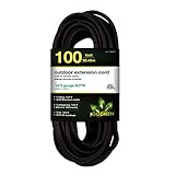GoGreen Power (GG-13800BK) 14/3 100’ SJTW Outdoor Extension Cord, Black, 100 Ft