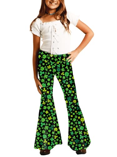 Image of Deerose Girls Halloween Hippie Bell Bottom Pants High Waist Flare Pants 5-14 Years