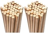 Chinchilla® Barras redondas de madera de haya, 50 unidades, 6 x 300 mm, perfectos para arte, manualidades y decoración (Paquete de 2)