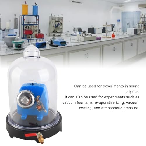 Image of Fockety Vacuum Jar with Base, in Vacuum Jar Transparent PVC Vacuum Demonstration Hood Vaccum Demonstration Kit Sound Physics Demonstration Vacuum Hood Disc for Laboratory