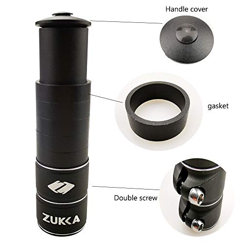 Zukka Bike Fork Stem Extender Bicycle Handlebar Stem Riser Adjustable Bike Stem Riser Aluminium Alloy Head Up Adapter 1-1/8 Inches Bike Neck Extender #TOP7