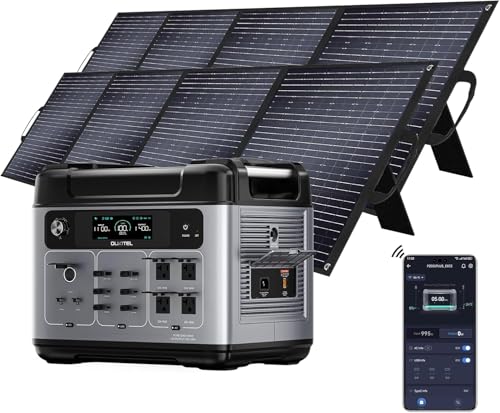 OUKITEL P2001 Plus 2400W Solar Generator with 2x200W Solar Panels,