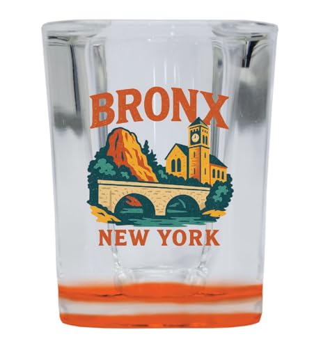 Vaso de shot cuadrado base naranja 2 oz
