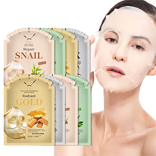 40PCS Snail Aloe Binchotan Silk Face Sheet Mask Hydrating Whitening Brightening Anti-wrinkle Facial Mask Skin Care Cosmetics