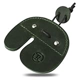 Ringsun Leather Archery Finger Tabs,Handmade Archery Finger Guard for Shooting Practice Gear, Recurve Bow Fingers Tab, Green