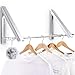 Produktbild Yorbay 2er Klappbar Kleiderhaken mit Kleiderstange, Ohne Bohrung wandmontage aus Aluminium, für Balkon Schlafzimmer Badezimmer Indoor Outdoor