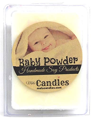 Two Packs of Baby Powder -3.2 Ounce Pack of Mels Melts - Handmade Soy Wax Tarts - (6 Cubes Per Pack) Scent Brick -Wickless Candle Tart Warmer Wax