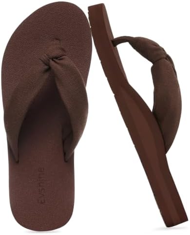 Evshine Women's Flip Flops, Yoga Mat Thong Sandals, Brown, 11-11.5 image 2