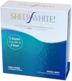 Sheer White! 20% Professional Teeth Whitening Strips - Invisible SheerFilm Kit, Mint Flavor, Up to 5 Shades Whiter