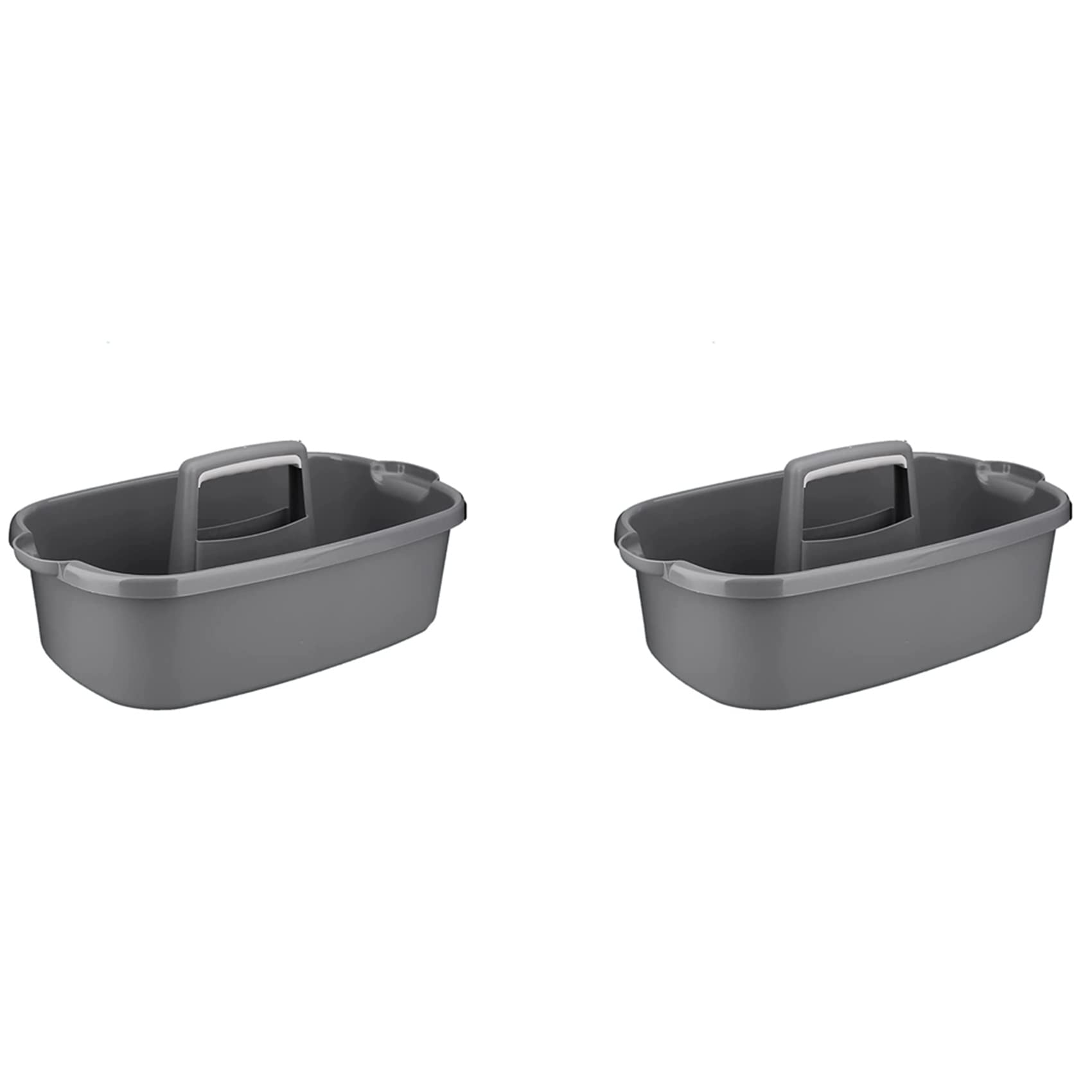 Panier de rangement en plastique gris foncé pour douche et chambre