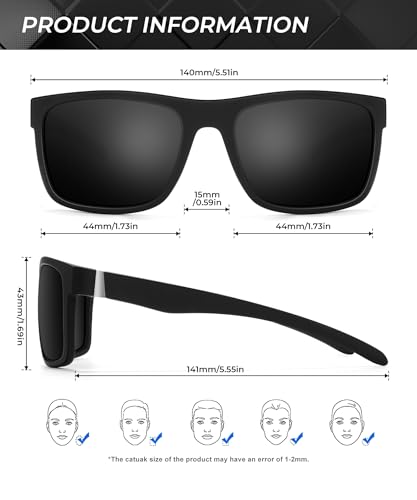 Polarized Sunglasses for Men, Mens Sunglasses Sun Glasses for Driving Fishing 3 Packs3