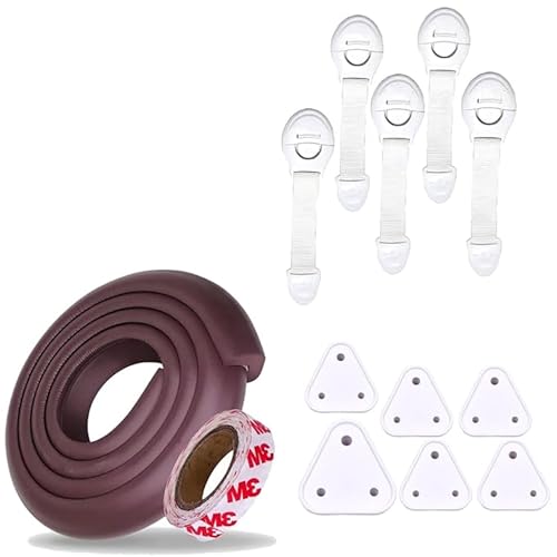 Image of All-in-One Baby Safety Kit, 2 Meters Safety Strip, 5 Child Safety Drawer Locks & 6 Plug Covers, Child Proofing Set for Home Safety