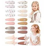 20 Pcs Haarspangen para niños pequeños, lazos para el cabello de niñas, horquillas con diseño floral, pinzas cubiertas antideslizantes, pinzas tipo mariposa, pinzas para el cabello