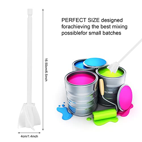 TOYMIS 2 Stück Mixer Aufsatz Bohrmaschine für Harz, Farbrührer Bohrmaschine Wiederverwendbar Epoxidmischer zum Bohren von Epoxid Malerei Mischen von Epoxid Keramikglasur (Weiß)