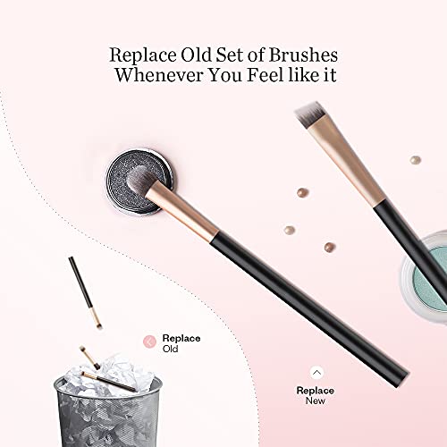 Eye Brush Set, 5 Pieces Velvety Make-Up Brushes With Synthetic Fiber, 10 Sets For Fascinating Eye Make-Up, Eyeshadow Brushes, Eyebrow Brushes, Eyeliner #TOP2