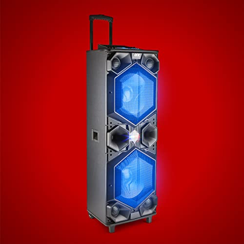 Qfx E-1500 Professional Large Bluetooth Speakers | Portable Pa Speaker System | Dual 15” Woofers, 1.5” Tweeter, And Party Lights #TOP2