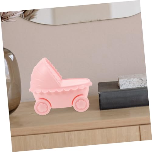 Lámpara de mesa noche forma cochecito rosa miniatura 3