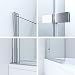 HNNHOME Mampara de baño con Panel pivotante de 180°, Cristal de 6...