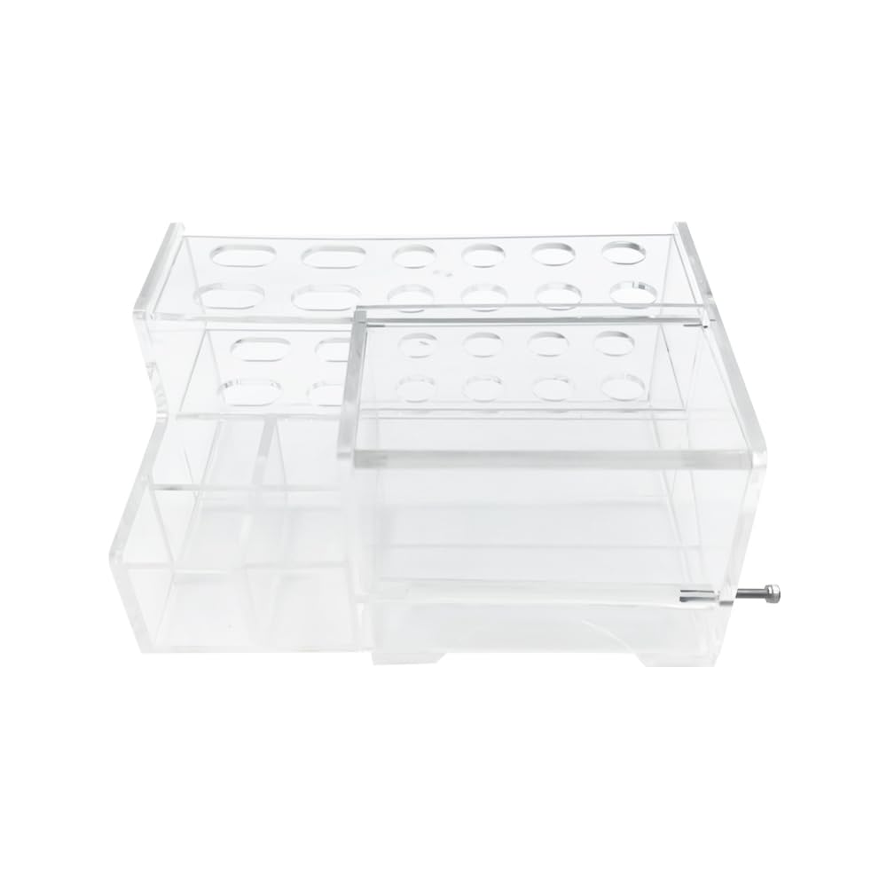 SENLIN DENTAL Dental Composite Syringe Organizer, Transparent Multi-Function Acrylic Teeth Syringe Holder for Resin Adhesive Syringes Brush Dispenser Placement Rack Tool (Large)