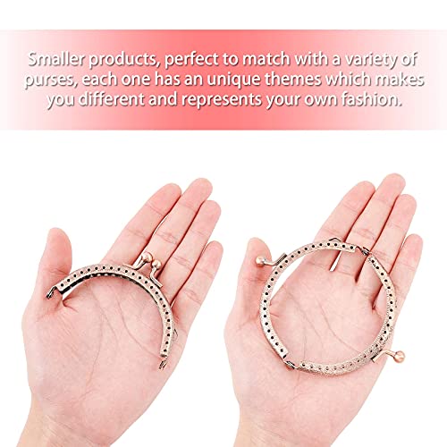 Ph Pandahall 5 Color Purse Clasp Frame, 10Pcs Wallet Kiss Clasp Lock Retro Arch Purse Coin Bag Frame Metal Purse Frame Clip For Diy Craft Purse Bag Handle Sewing Craft, 3.3 Inch #TOP5