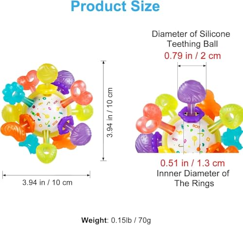 Image of Baby Montessori Sensory for 0-6 6-12 Months, Baby Teether Teething for Babies 0 3 6 9 12 18 Months, Newborn Infant Learning Developmental Gifts for 1 2 Year Old Boys Girls (Multicolor)