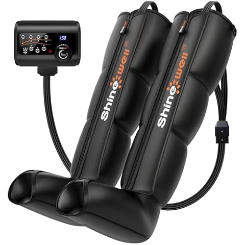 SHINE WELL Professional Leg Recovery System, Air Compression Leg Massager,Sequential Compression Leg Therapy Device for Leg Muscle Revival with 11 Intensities,4 Massage Area Selectable (Small) Cover