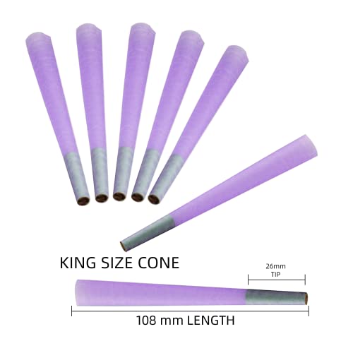Purple Pre Rolled Cones | Classic King Size Cones |100 Pack（4.2inches/108mm）| Pre-Rolled Cones | Pre