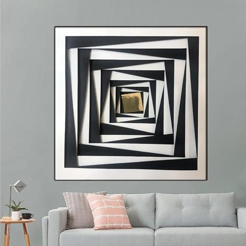 Art mural géométrique noir pour dynamiser un mur blanc - 2