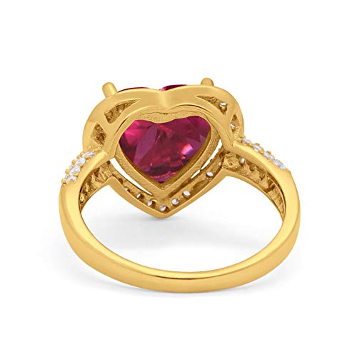 Blue Apple Co. Promise Ring For Her Heart Cubic Zirconia Halo Ring Cluster Vintage Style Statement Wedding Engagement Rings For Women 925 Sterling Silver Birthday Gifts For Girls3