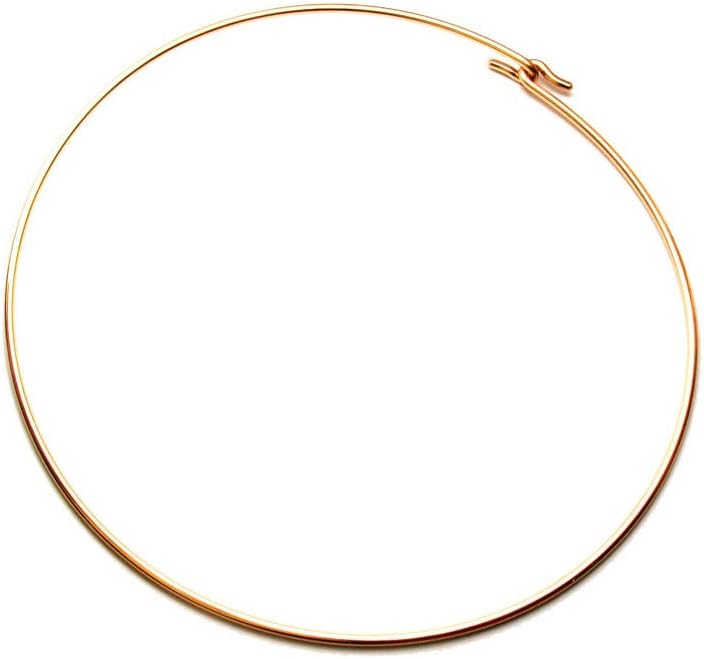 Handmade Choker Wire Necklace in Sterling Silver or 14 Karat Rolled Gold, Thick Wire Neck Collar
