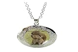 Charm Cute Animal Capybara Glass Art Locket Necklace Opener Man Woman Gift