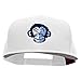 Monkey Blue Embroidered Superior Cotton Twill Flat Bill Snapback Prostyle Cap - White OSFM