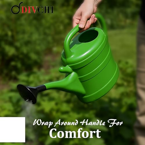 DIVCHI Green Plastic Watering Can with Wrap-Around Handle & Long Spout – Detachable Rose Sprinkler Head – Lightweight Garden Watering Can for Indoor & Outdoor Plant Care (6 Litre) 5 DIVCHI Green Plastic Watering Can with Wrap-Around Handle & Long Spout – Detachable Rose Sprinkler Head – Lightweight Garden Watering Can for Indoor & Outdoor Plant Care (6 Litre) - Image 5