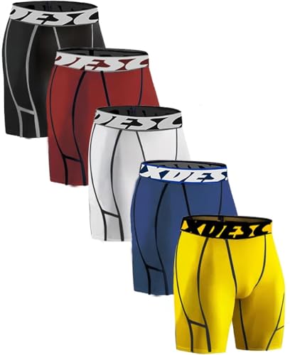 5pcs Boxer Briefs Comfy Men's Comfortable Underwear Breathable, Quick Drying, Elastic Waistband