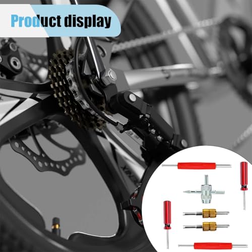 Image of 7PCS Tire Valve Stem Removal Tool Kit, 4-Way Single & Dual Head Schrader Valve Core Remover Wrench for Tire Repair Installation, Multi-Function Tools for Car Bike Truck RV HVAC Air Conditioner
