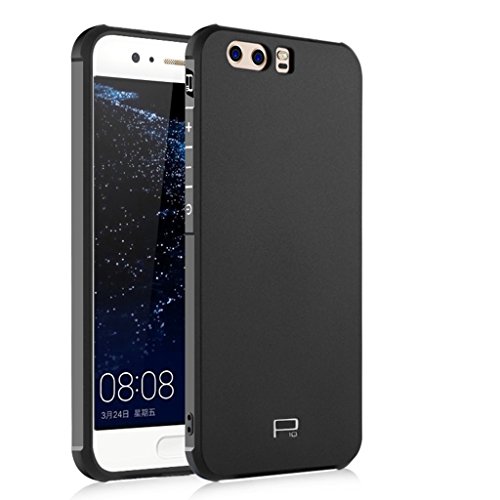 Tianqin Coque Huawei P10-Huawei P10 Pare-Chocs TPU Souple [Amortisseur][Légère et Mince][Portable] Coque Antichoc[Anti-Empreintes digitales] pour Huawei P10 Coque - Noir Cover
