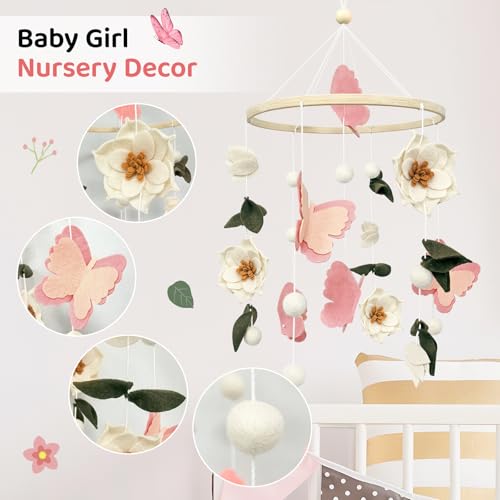 Mobile pour berceau fleurs apaisant pour endormir bébé facilement